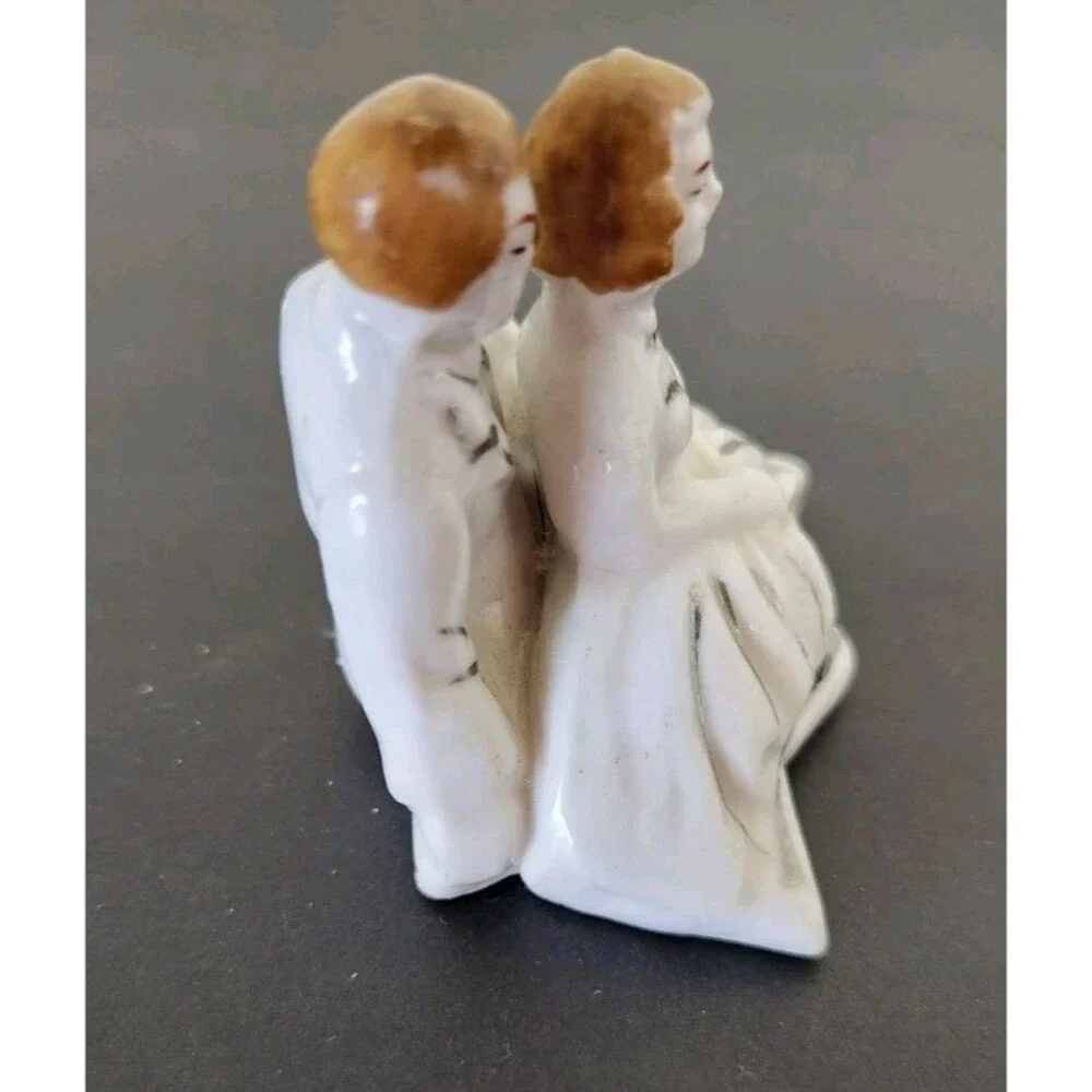 VTG Porcelain Cake Topper Wedding National Supply Co Japan 2 Inch Bride Groom